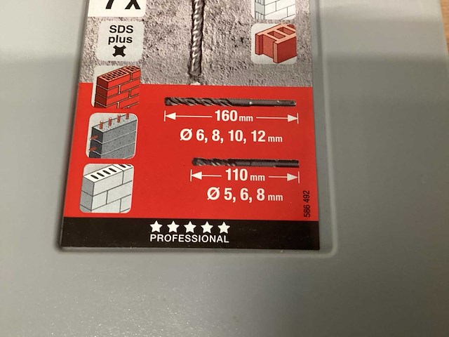 Kwb 240700 set steenboren, 7 delig in case (10x) - afbeelding 4 van  5