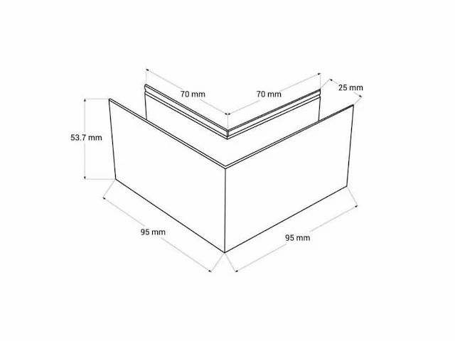 L-connector voor opbouw magnetische rails (x3) - afbeelding 4 van  4