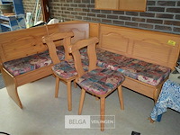 L-hoekige retro keukenbank met 2 stoelen - afbeelding 1 van  4