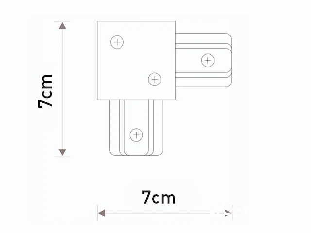 L verbinding voor 1 fase 2 draden railsystem mat zwart - afbeelding 2 van  4
