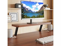 L-vormig bureau - in hoogte verstelbaar - retro hout - afbeelding 7 van  9