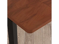 L-vormig bureau - in hoogte verstelbaar - retro hout - afbeelding 9 van  9