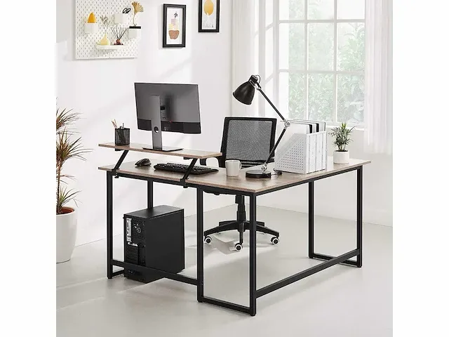 L-vormig bureau, hoektafel met monitorstandaard - afbeelding 6 van  9