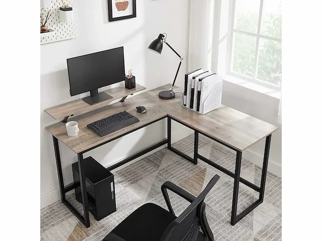 L-vormig bureau, hoektafel met monitorstandaard - afbeelding 8 van  9