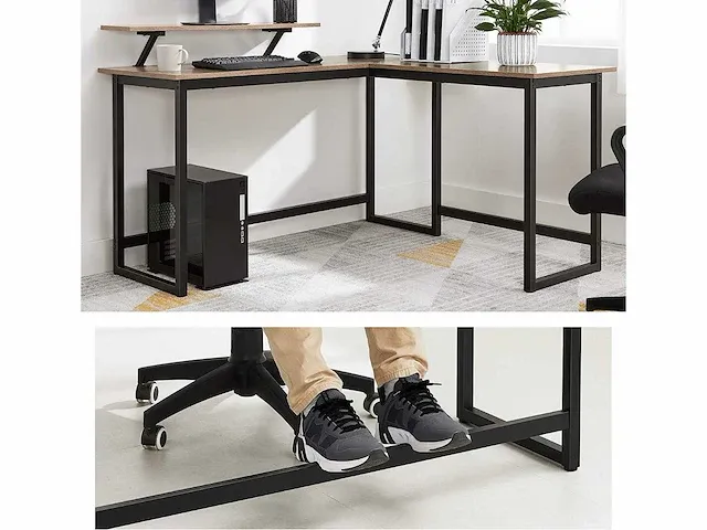 L-vormig bureau, hoektafel met monitorstandaard - afbeelding 9 van  9