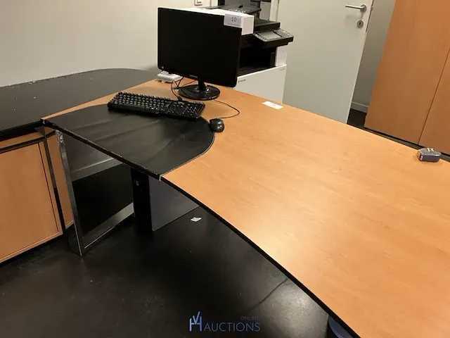 L-vormige bureau compleet met verrijdbaar ladenblok - afbeelding 4 van  7