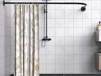 L-vormige douchegordijnstang zwart - afbeelding 2 van  5