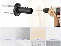 L-vormige douchegordijnstang zwart - afbeelding 4 van  5