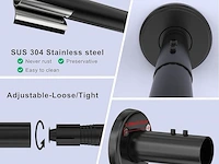 L-vormige douchegordijnstang zwart - afbeelding 5 van  5