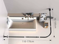 L-vormige douchegordijnstang zwart - afbeelding 3 van  5