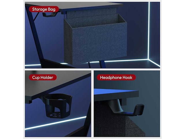 L-vormige hoekbureau voor gaming - afbeelding 5 van  7