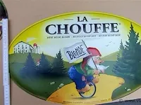 La chouffe origineel reclamebord metaal cherry & la chouffe 2 stuks - afbeelding 4 van  5