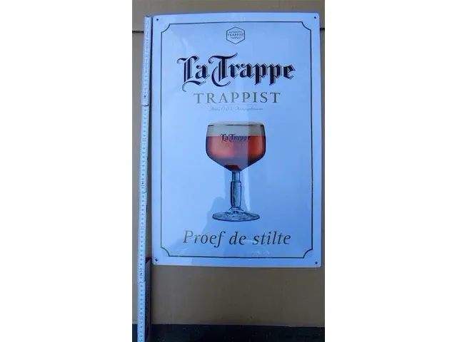 La trappe trappist origineel reclamebord metaal - afbeelding 1 van  4