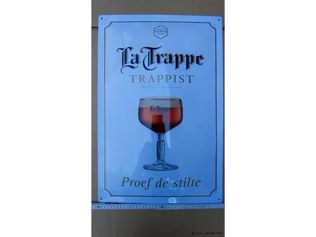 La trappe trappist origineel reclamebord metaal - afbeelding 3 van  4