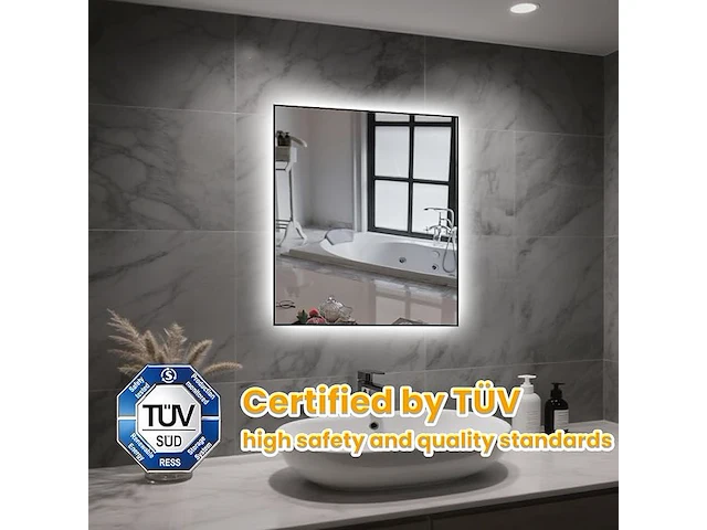 Laapdak led-badkamerspiegel met verlichting - afbeelding 2 van  4