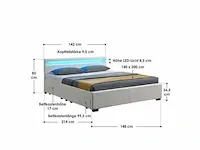 Ladebed, led verlichting en lattenbodem - 140x200 - afbeelding 6 van  6