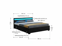 Ladebed, led verlichting en lattenbodem - 140x200 - afbeelding 6 van  6