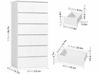 Ladekast 7 lades ladekast slaapkamer voor volwassenen chiffonnier - afbeelding 3 van  6