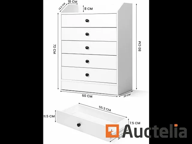 Ladekast, ladekast kamer voor volwassenen/kinderen - afbeelding 5 van  9