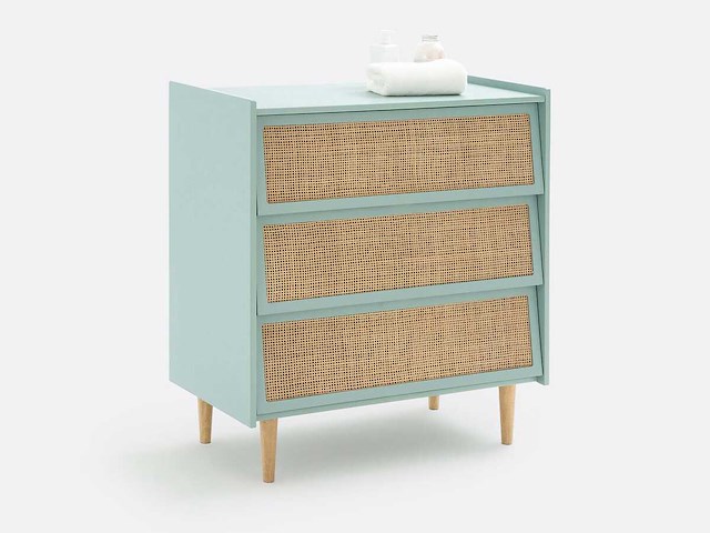 Ladekast met 3-lades met riet - afbeelding 1 van  7