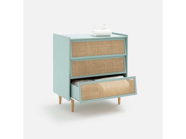 Ladekast met 3-lades met riet - afbeelding 3 van  7