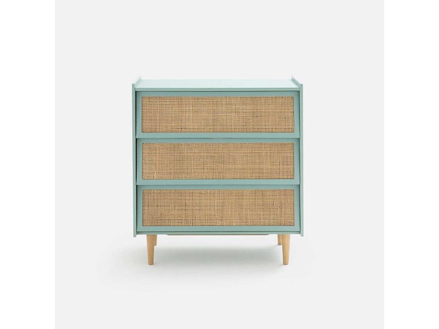 Ladekast met 3-lades met riet - afbeelding 4 van  7