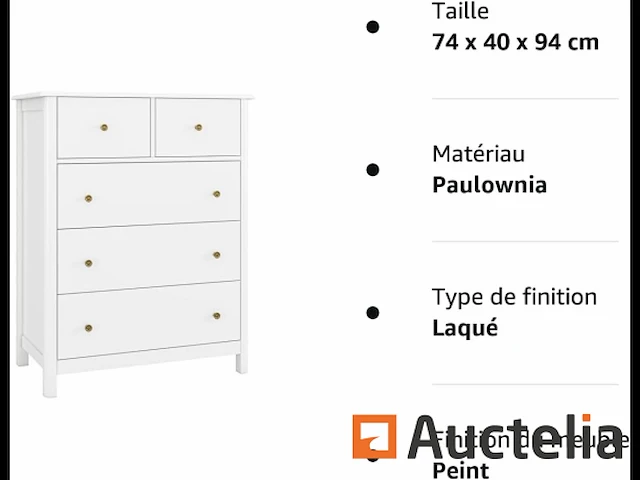 Ladekast slaapkamer, ladekast 5 lades - afbeelding 6 van  6