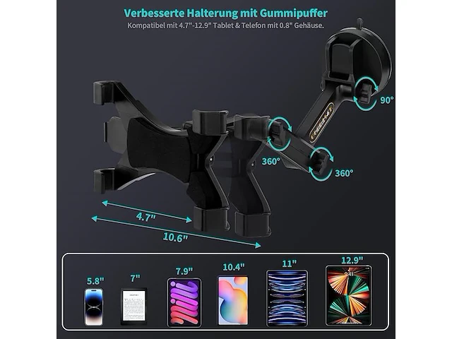 Laetass tablethouder voor auto - afbeelding 2 van  3