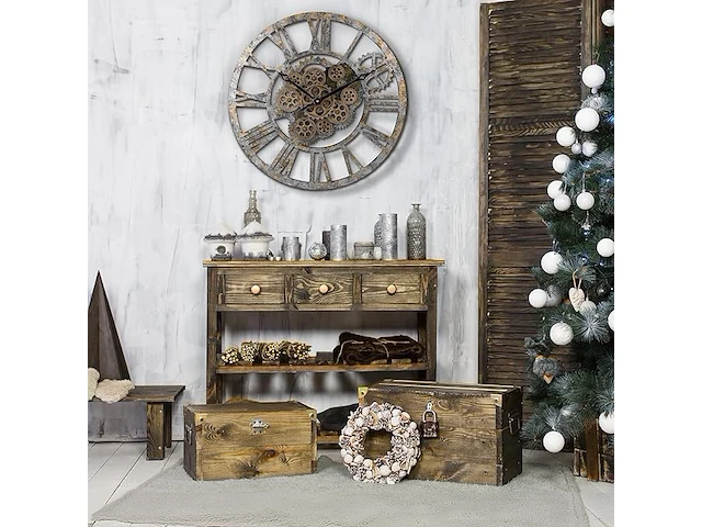 Lafocuse 57 cm vintage wandklok - afbeelding 4 van  4