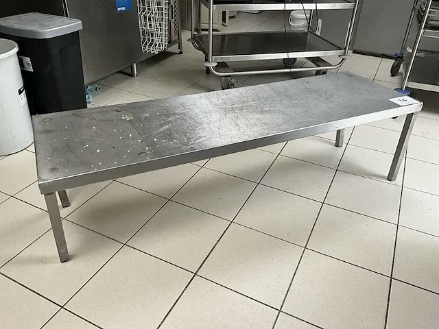 Lage rvs werktafel afm plm 150 x 46 x 40cm - afbeelding 1 van  4