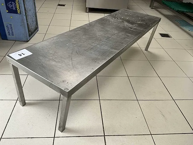 Lage rvs werktafel afm plm 150 x 46 x 40cm - afbeelding 3 van  4