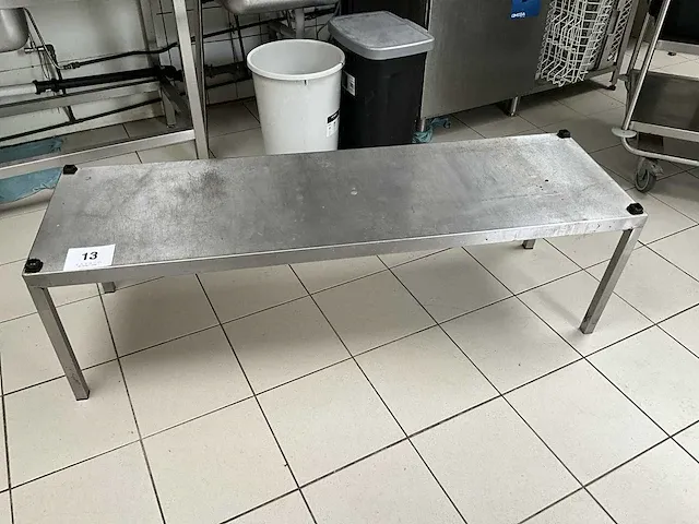 Lage rvs werktafel afm plm 150 x 46 x 45cm - afbeelding 1 van  3