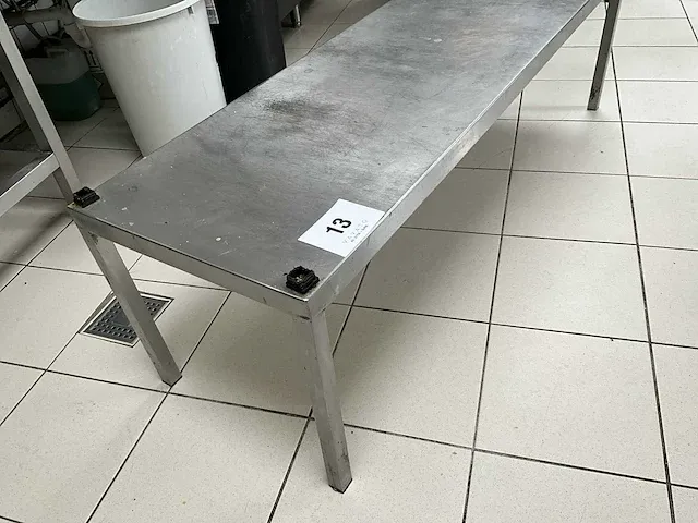 Lage rvs werktafel afm plm 150 x 46 x 45cm - afbeelding 2 van  3