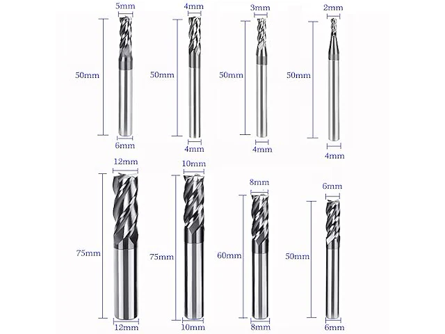 Laiwoo schachtfrees 4 hardmetalen groeffrees - afbeelding 2 van  5