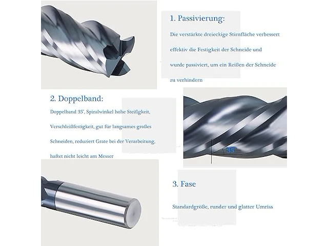 Laiwoo schachtfrees 4 hardmetalen groeffrees - afbeelding 4 van  5