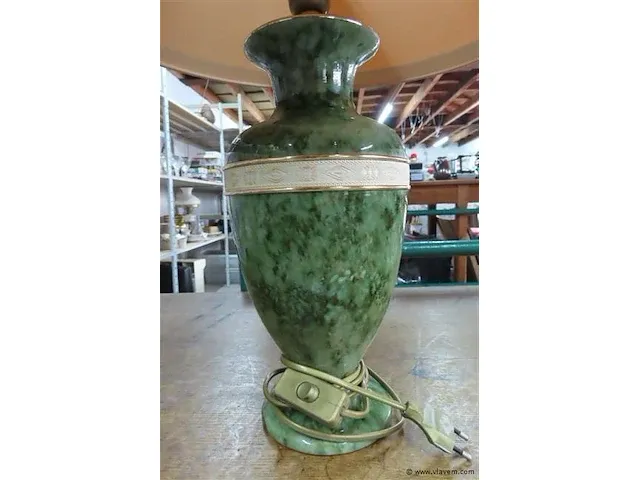 Lamp groene porseleinen voet - afbeelding 2 van  3