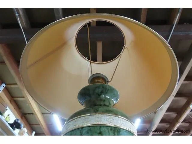 Lamp groene porseleinen voet - afbeelding 3 van  3