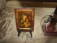 Lamp met kap in carrara marmer, religieus sierstuk - afbeelding 3 van  5