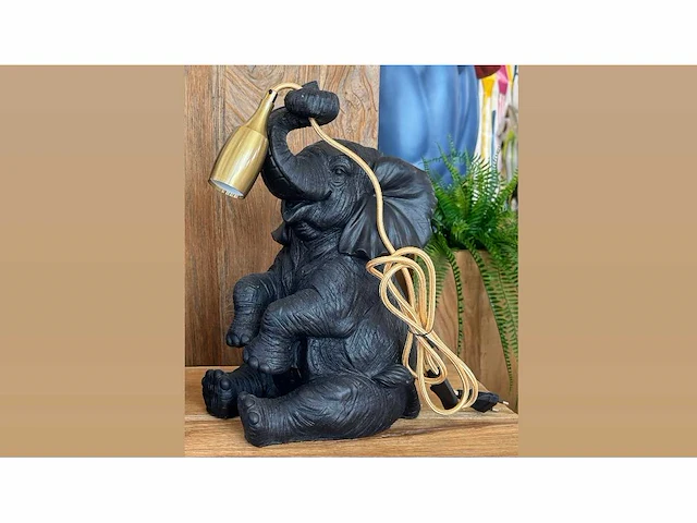 Lamp olifant h37cm black - afbeelding 1 van  1