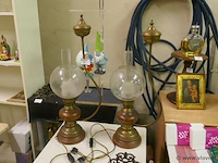 Lampadère in koper en hout - afbeelding 1 van  1