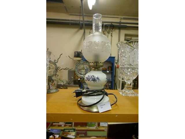 Lampadère in porselein en glas - afbeelding 1 van  1