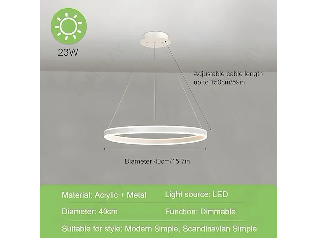 Lamplay ronde led moderne hanglamp - afbeelding 4 van  4