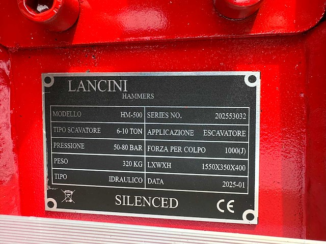 Lancini - 2025 - hm500 - hydraulische hamer - afbeelding 10 van  10