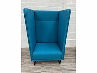 Lande zitbank 1-zit akoestisch b84xd77xh135 - blauw stof