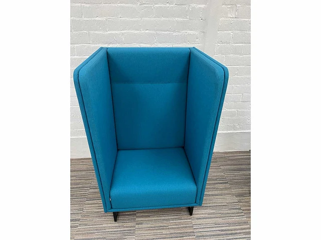 Lande zitbank 1-zit akoestisch b84xd77xh135 - blauw stof - afbeelding 2 van  6