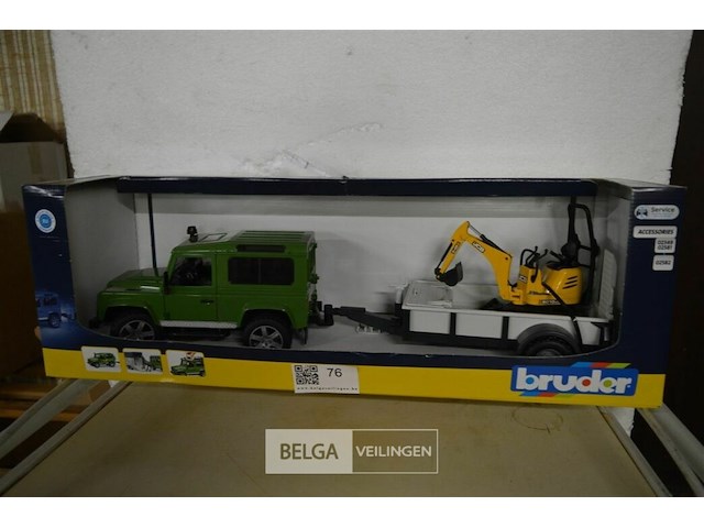 Landrover met remork +jcb - afbeelding 1 van  4