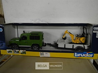 Landrover met remork +jcb - afbeelding 1 van  4