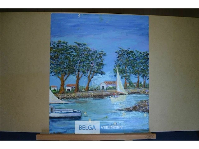 Landschap met boot - afbeelding 1 van  1