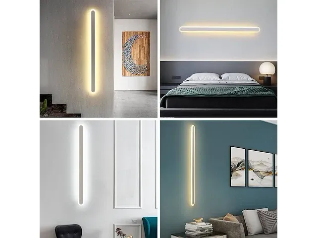 Langwerpige led wandlamp wit 120cm - afbeelding 1 van  3