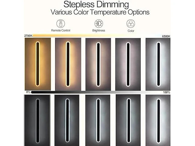 Langwerpige led wandlamp wit 120cm - afbeelding 6 van  6